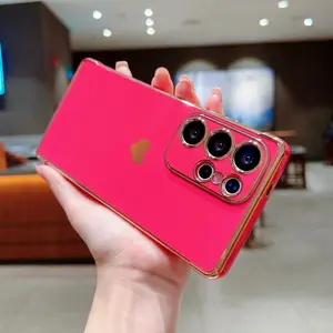 Electroplated Solid Heart Phone Case Cover for Samsung Galaxy S26 S25 S24 S23 S22 S20 Fe S21 Ultra S22 Plus, Multiple Colors Available