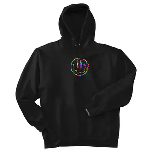 Holographic Smiley Stache Hoodie