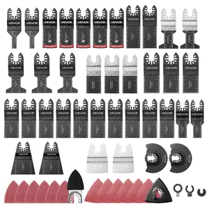 VEVOR 160-Piece Oscillating Saw Blades and Sanding Kit – 36 Universal Multi Tool Blades with 2 Scrapers, 2 Sanding Pads & 120 Sandpapers, 11 Types Oscillating Multitool Blades for Wood Plastic Metal