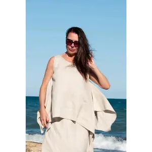 VIOLET Linen Top - Casual Fit Top for Women, Lightweight Design, Loose Fit, Perfect for Everyday Wear