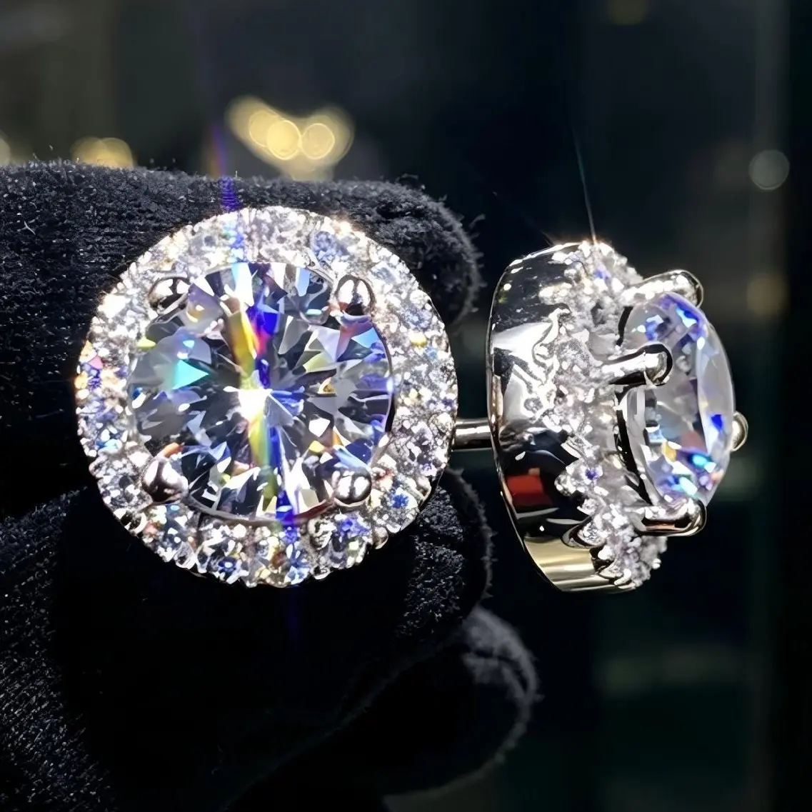 【Back to School】2026 New Arrivals Fresh Design S925 Silver Premium Moissanite Stud Earrings｜0.3ct/0.5ct/1ct/2ct Multi‑Carat Options, Elegant Timeless Gender‑Neutral Ear Jewelry, Genuine Certificate of Authenticity, Black Friday Gift for Men & Women