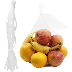 100 count 24''  Mesh Produce Bags, Onion Fruits Net Bags and Seafood Boil Bags for Crab Clam Crawfish, Mesh Storage Bags for Grocery Shopping Storage of Fruits Vegetable Seafood & Garden Produce