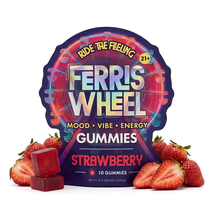 Ferris Wheel Strawberry Kanna Gummies | 10 Count Fruit Plants