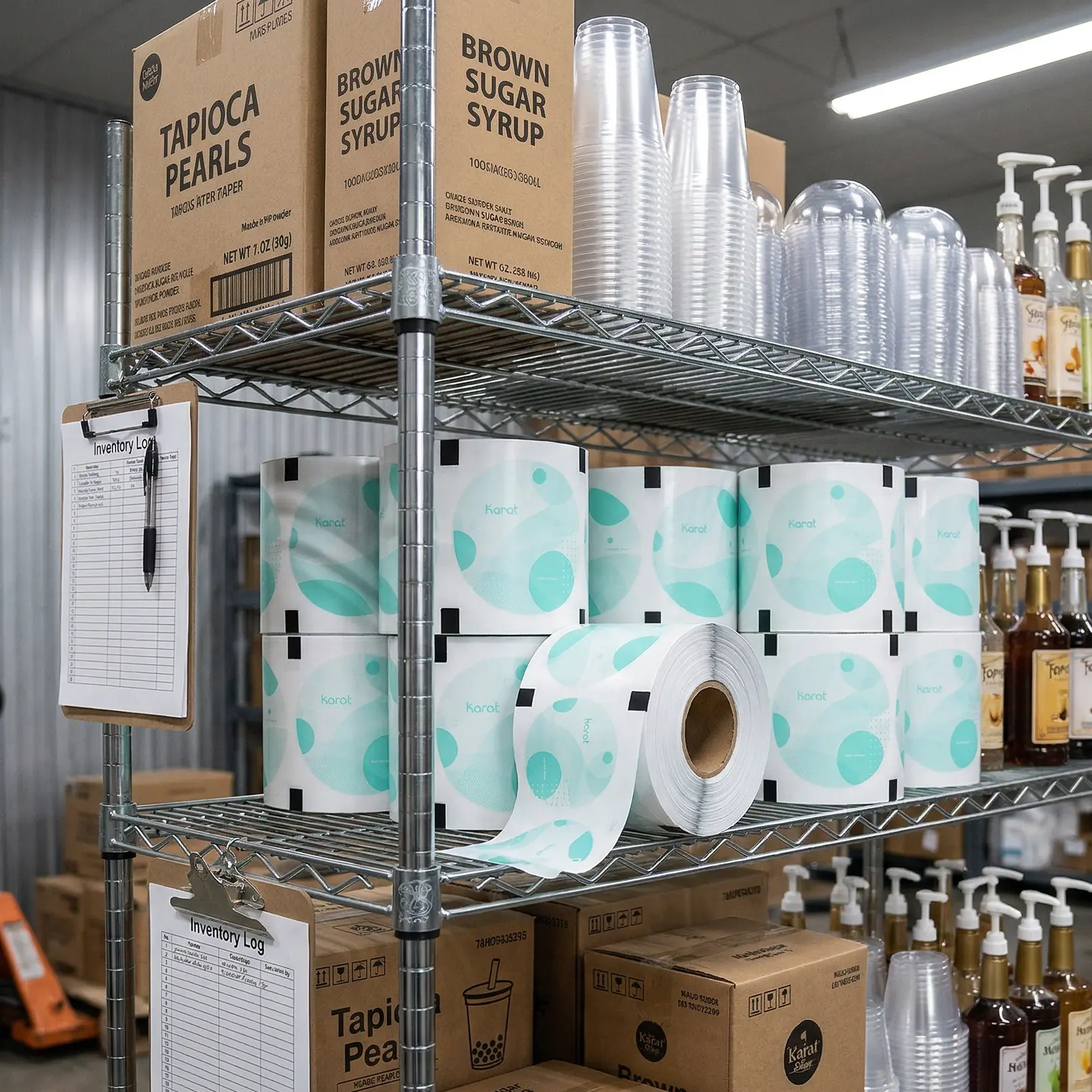 Karat 90-95mm Paper Seal, Generic Print - 1 Roll