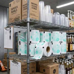 Karat 90-95mm Paper Seal, Generic Print - 1 Roll