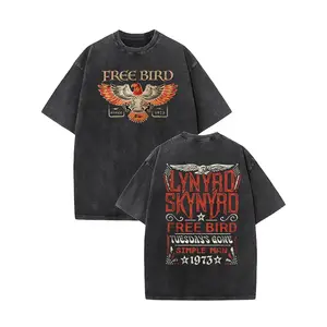 Vintage Lynyrd Skynyrd - FREE BIRD T-Shirt 2 Sided, Lynyrd Skynyrd Shirt, Retro Music Tee, Rock Music Lover Shirt, Vintage Band Shirts Casual Comfort Cotton Fabric Fit Top , Top Men's and Women's Clothing . vintage t-shirt casual menswear style top Snowm