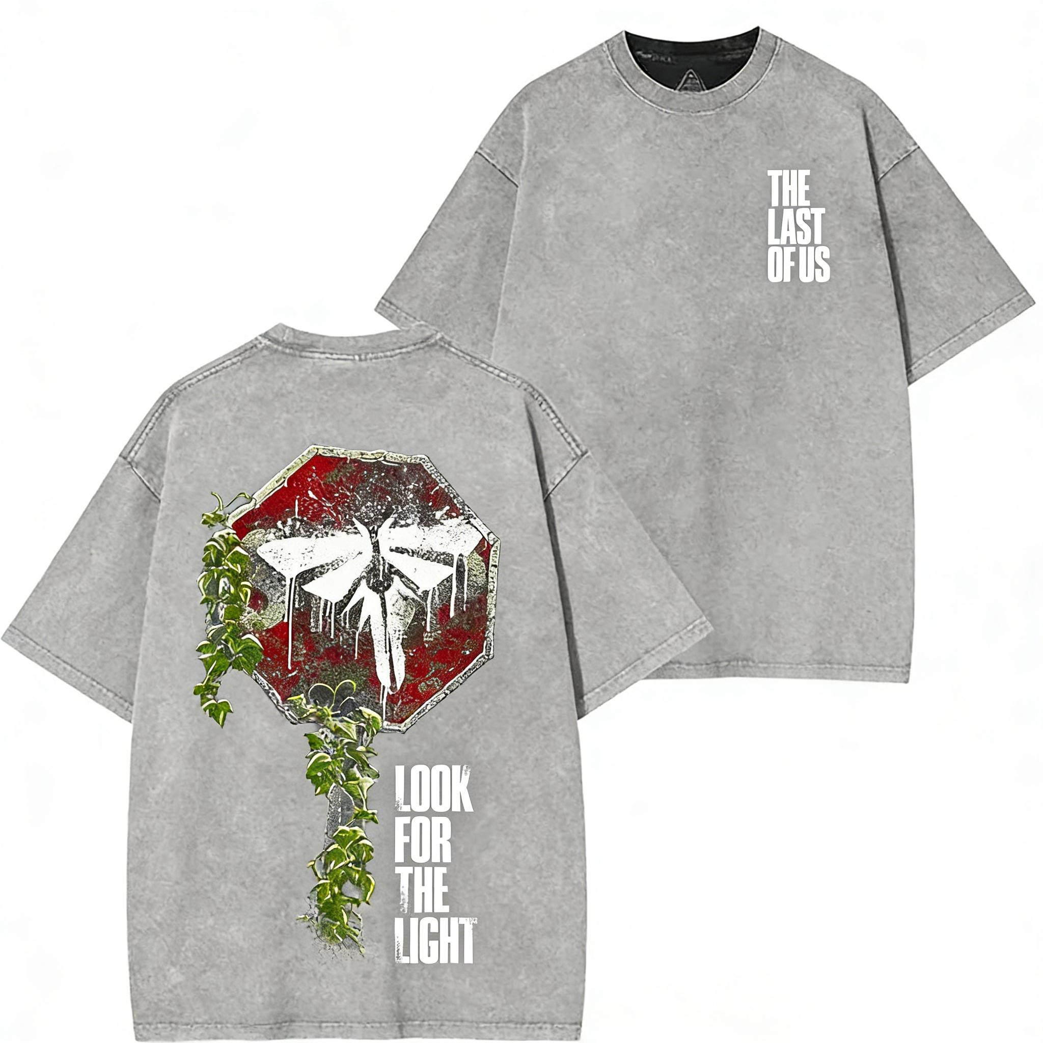 valentine shirts The Last of Us Inspirational graphic tee Washed T-Shirt Crewneck Menswear Streetwear Tshirt Cotton men gifts Vintage Round Neck Oversized Fabric Top