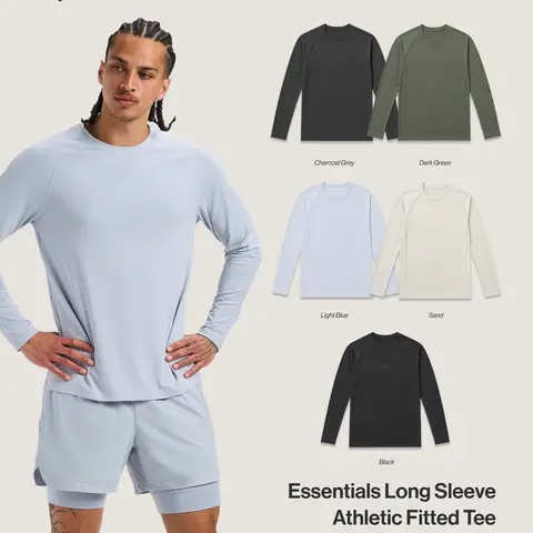 Haus | Essentials Long Sleeve Athletic Fitted Tee Modern