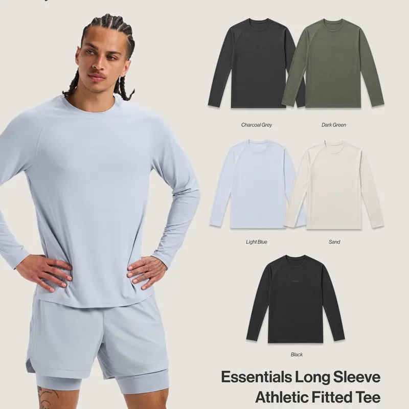 Haus | Essentials Long Sleeve Athletic Fitted Tee Modern