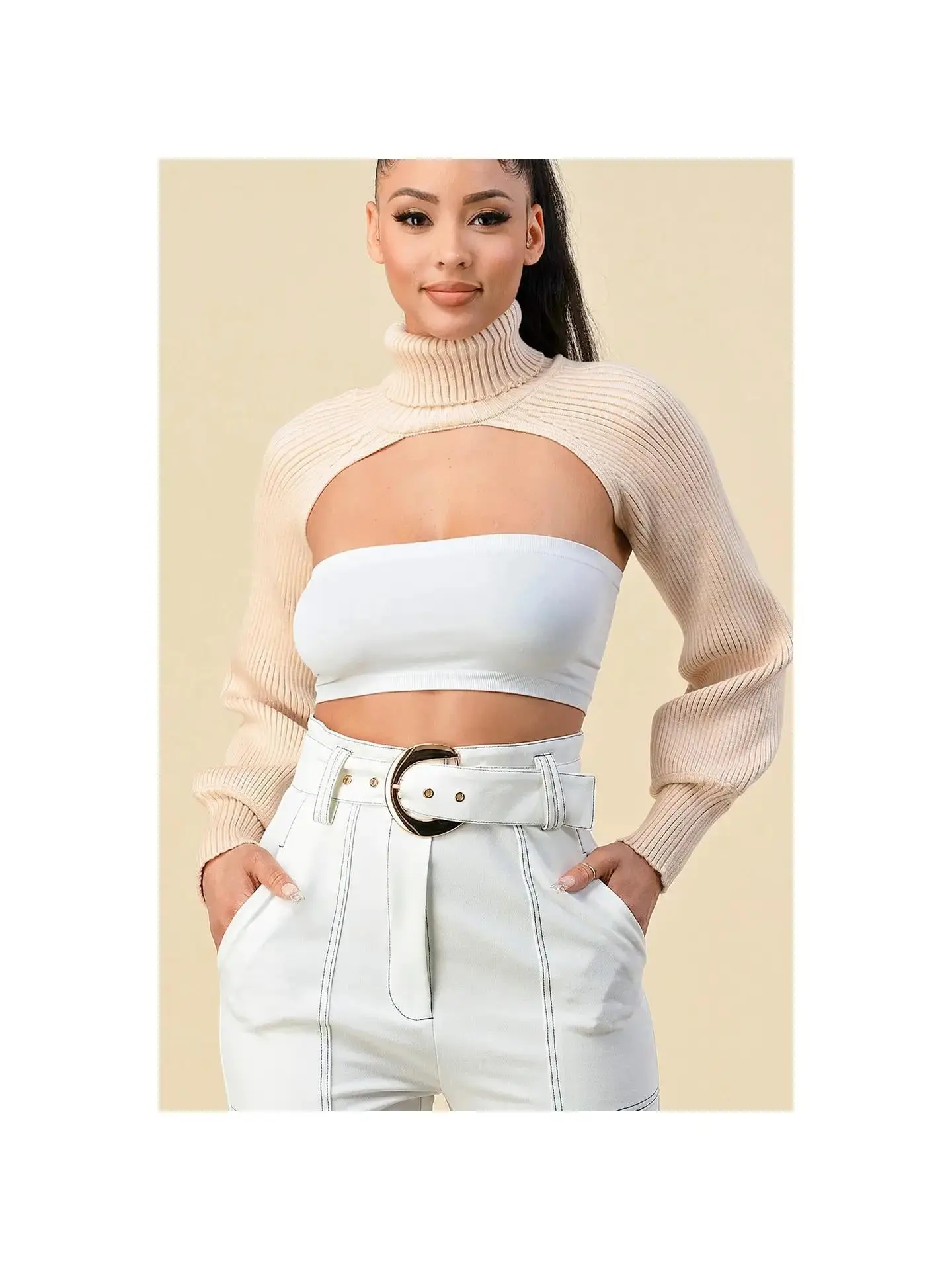 Beige Arm Sweater