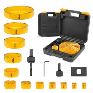 16 count Hole  Set with 12 Hole Saws (3/4" to 5") - Complete Kit for Woodworking, Metalworking, Plumbing, and More