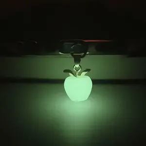 2 Pcs、3 Pcs、1 Pcs Glowing Apple-shaped Phone Dust Cap - Acrylic, Glow-in-the-Dark Design, Gold Leaf Details, Elegance Phone Accessory, Dust Protection, Phone Dust Cover | Gold Leaf Accents | Acrylic Phone Charm