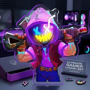 UV Printed Gaming Character Neon Sign with Vivid Colors, Detailed Character Art - Neon Lights for Gaming Enthusiasts, Ideal for Indoor Use