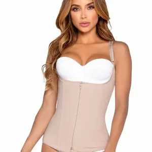 Ps27001 beige y negro. Chaleco moldeador uso diario. Tallas desde la xs a la 5xl. Broches internos más cierre.
