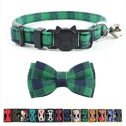 Cat Collar Bowtie with Bell, Quick Release Buckle Safety and Durable Kitties Kittens Cats Breakaway Collar(6.8-10.8in) (Camouflage 2) Cat Collar Bowtie with Bell, Quick Release Buckle Safety and Durable Kitties Kittens Cats Breakaway Collar(6.8-10.8in) (Camouflage 2)