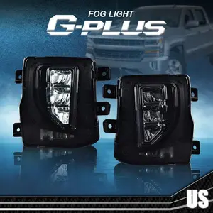 1Pair Fit For 2016-18 Chevy Silverado 1500 Smoke Lens Fog Lights Bumper Lamps