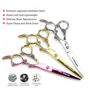 1 PC Professional Hair Cutting Scissors - Barber Shears for Men, Women, and Pets Thinning Shears, Home Hair Cutting Barber/Salon Thinning Shears, Stainless Steel Hairdressing Scissors