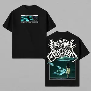 Bring Me The Horizon Counting Blessings Oversized Graphic Tees, Washed Vintage Album Shirt, Unisex Deathcore Band T-Shirt for Men Women, Heavy Music Graphic Tee, Streetwear Fashion