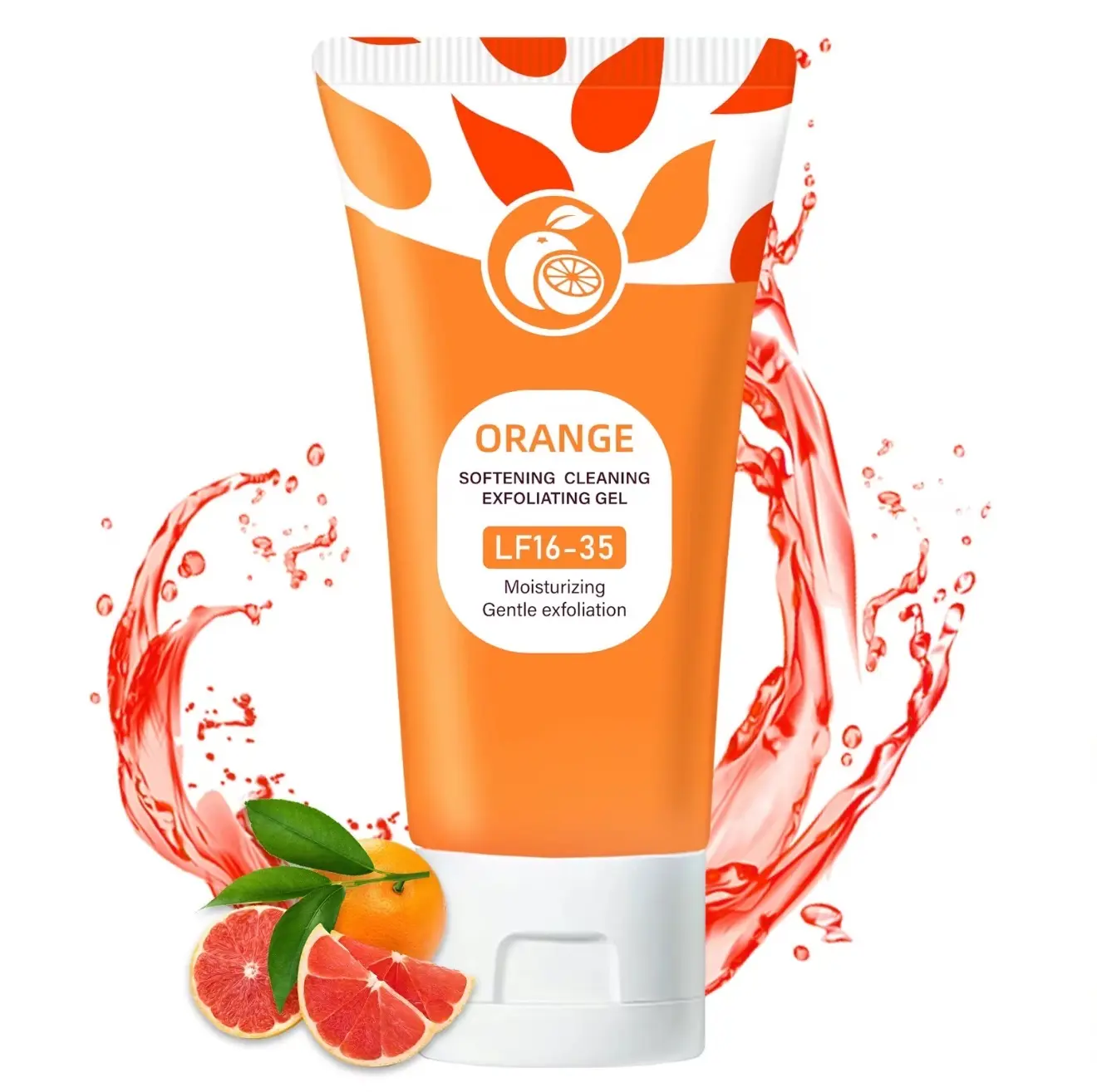 Blood Orange Enzyme Exfoliating Peeling Gel, 50G LF16-35 Alcohol-Free French Dead Skin Remover for Oily Skin - Exfoliates, Evens Texture, Deep Cleansing, Exfoliate