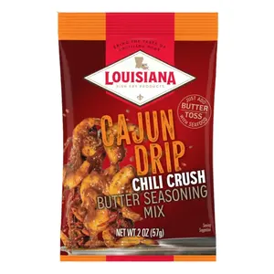 Louisiana Fish Fry Products Cajun Drip Chili Crush Butter Seasoning Mix 2 oz.