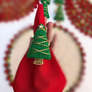 Crochet Napkin Rings, Crochet Napkin Rings, Christmas Napkin Rings , Crochet Table Cotton Ornaments Tree Decoration Decor