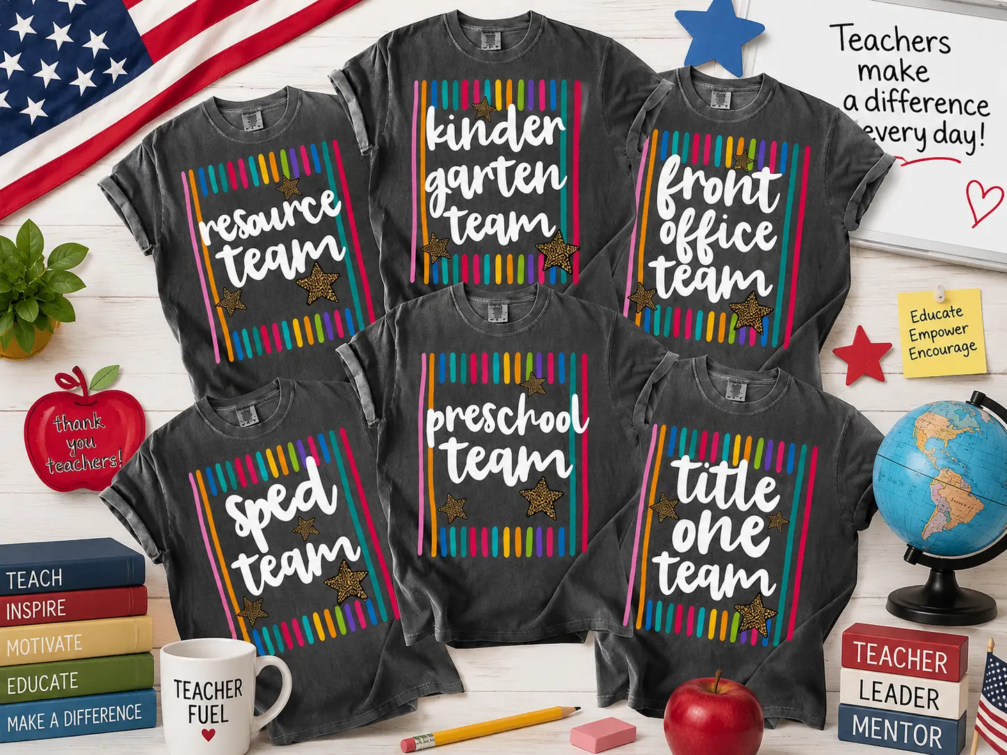 Comfort Colors Custom Front Office Team SPED Team Preschool Shirt, Back To School Teacher Team Tee, School Staff Shirt, Elementary Education Team Gift, Full Colors