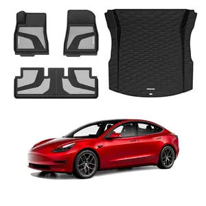 Waterproof All-Weather TPE Floor Mats for Tesla Model 3 2024–2026 (Highland), Custom Fit Non-Slip Car Mats, Available in Floor Mats & Trunk Mat Options