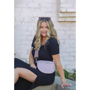 Lilac Italian Leather Crossbody Bag