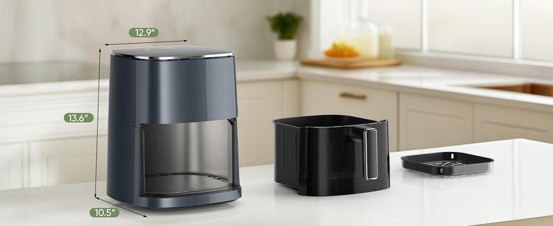 [LIVE] Air Fryer 6 Quart Capacity with Window Square Air Fryer 12-in-1 Air Fry, Roast, Reheat, Dehydrate, Bake, Steam with 400F