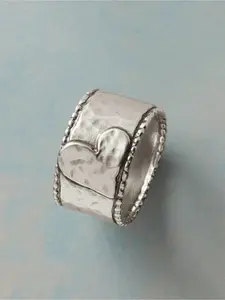 Retro Boho Silver Heart Signet Ring for Women  Promised Ring Anniversary Gifts Handmade Jewelry It Is The Best Choice As A Valentine's Day Gift Vintage Rings Jewelry, Boho Style Rings