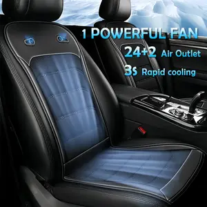 12V/24V Car Real Leather Seat Cover | Big Fan Fast Cooling & Heating | Strong Ventilation | No Drill Install Universal Fit All Models 🔥 #QixiGift  #CarSeatCoolerHeater #12V24VCarSeat #UniversalCarSeatCover