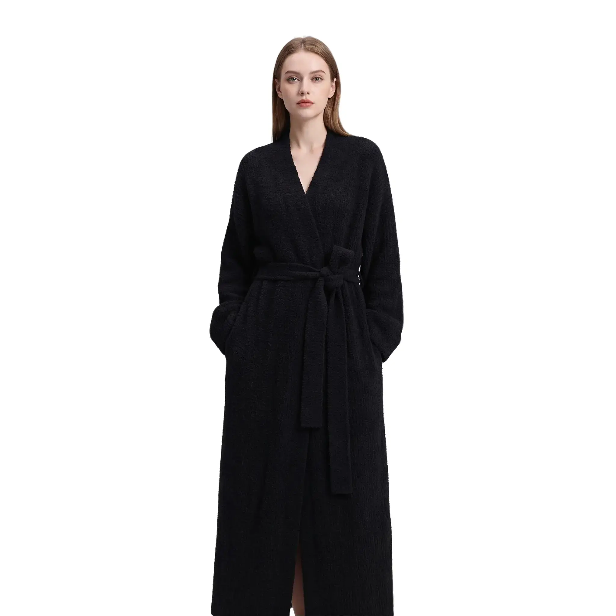 DAIKEMENG Women's 100% Organic Cotton Waffle Bathrobe - Elegant, Cozy Reset Wrap Around Tranquil Waffle Material Bathrobe, Soft, Comfortable, Breathable, Absorbent SPA-Quality Full-Length Sleepwear Loungewear with Basic Cut, Tie Belt
