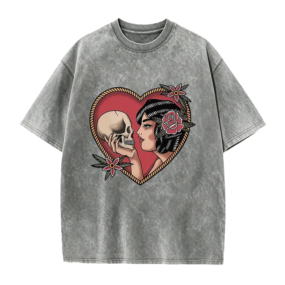 Plus Size Heart & Skull Print Tank Top, Casual Sleeveless Crew Neck Top For Summer & Spring, Women's Plus Size Clothing