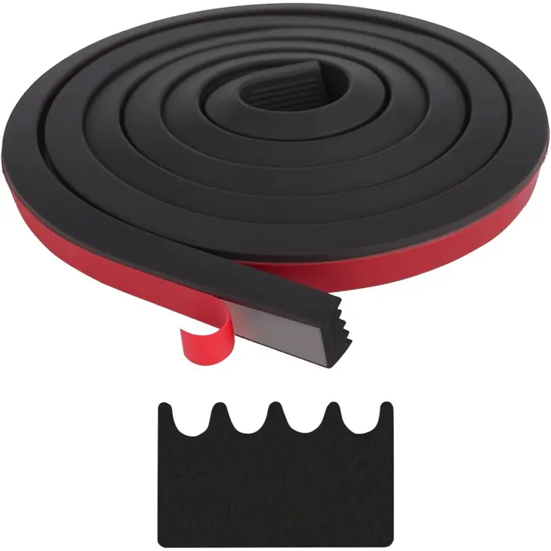 326A0004 Self-Adhesive EPDM Rubber Weather Stripping Tape, 3/5in X 78in High-Density Ribbed Seal Gasket, Weatherproof for Home, Marine Doors, Windows, Hatches (Plastic-Compatible)