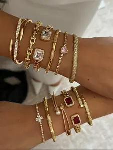 Elegant 14k Diamond-Encrusted Bamboo Joint Bracelet, Simple Luxury Nail Design, High-Quality Jewelry Accessory, Stackable Bracelet, Exquisite Bracelet