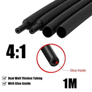 1M 4:1 Heat Shrink Tube With Glue Thermoretractile Heat Shrinkable Tubing Dual Wall 4/6/8/12/16/20MM
