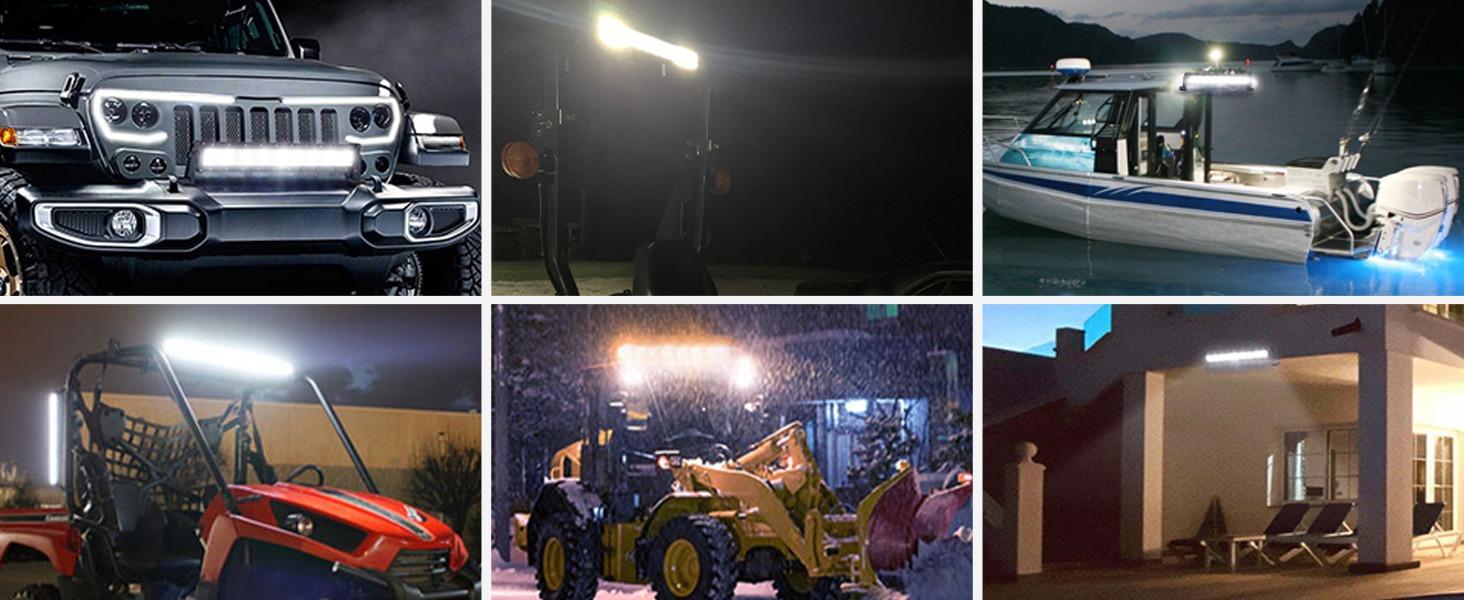 Nilight 2PCS Side-Mounted Brackets Universal Adjustable Mounting Brackets for LED Light Bar, 2 Years Warranty,Black