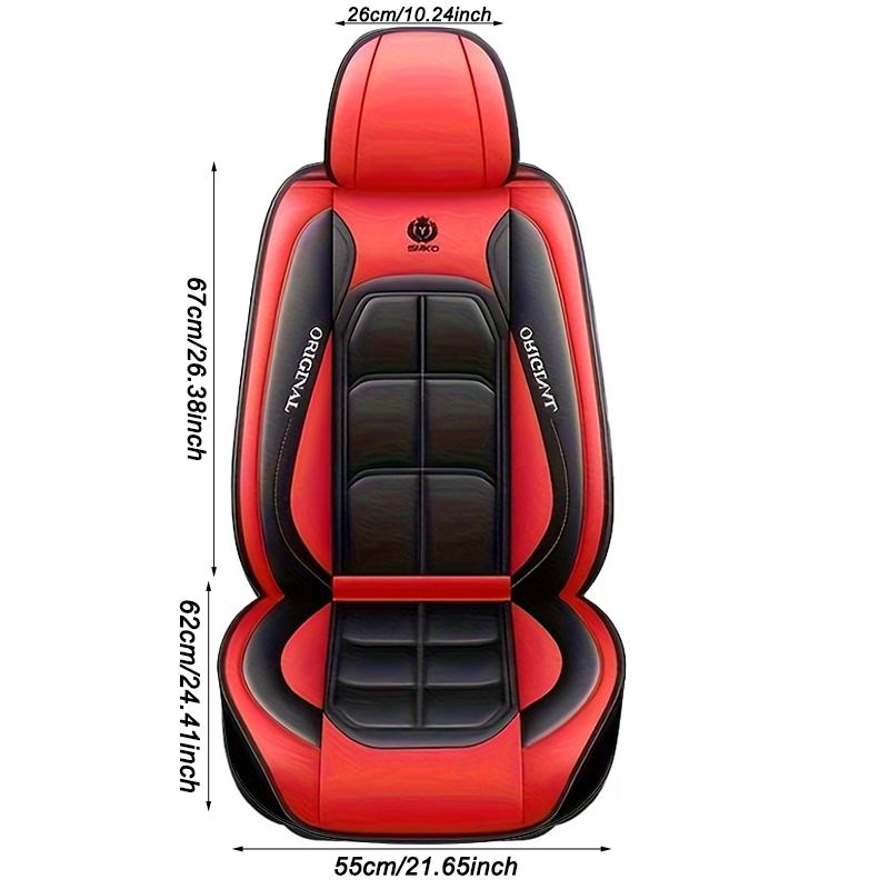 PU Leather Front Car Seat Cover, Universal Fit for Sedans, SUVs and Trucks, No Filler, Luxury Seat Protector, Easy to Install