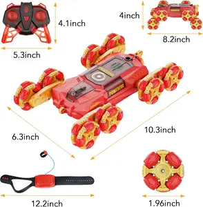 8 Drive RC Car, 2.4Ghz Hand Control RC Car with Spray, Lights & Sounds, 360° Rotation Deformation Drift Rock Climbing Racing