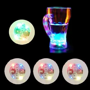 LED Light-Up Cup Mats Coasters Set, Tableware, Waterproof Bar & Ktv Party Decorations, Perfect for Home Parties, Valentine's Day, Fraternity Gatherings