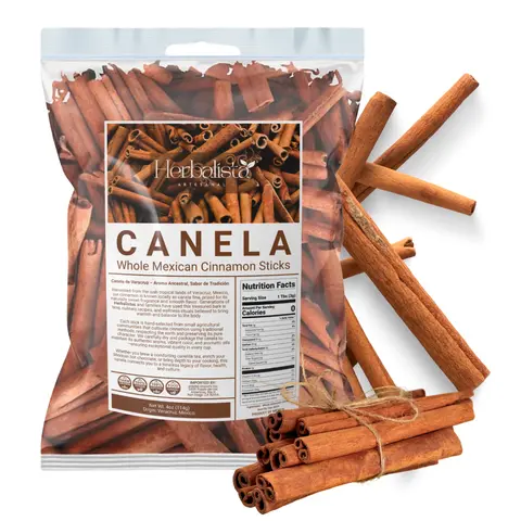 Herbalista Premium Traditional Veracruz Canela Entera Pure Organic Cinnamon Sticks - 4oz (114g) Dried Herbs, Hand-Selected, Naturally Sweet Aromatic Whole Bark, GMO-Free Caffeine-Free Cooking Spice