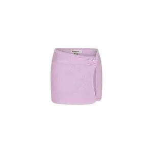 Mini Twist Knit Sarong Skirt - Lilac Glimmer