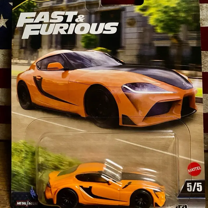Hot Wheels Fast & Furious Toyota Supra Orange Die-Cast Car 5/5 Series Collectible Toy