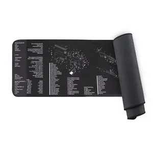 BOOSTEADY Large Cleaning Mat 37 x 12 Inches Magnetic Durable Thick 1/4 Inch Polyester Top Neoprene Backing Oil Proof Spill Proof Waterproof Travel Friendly