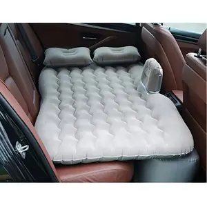 [Foldable Bed] Portable Foldable Car Air Bed Kit- Includes Air Pump & Two Pillows | PVC Surface | Rectangular Air Cushion for SUV Travel and Camping with Storage Bag and Repair Kit- Ideal for Outdoor Travel & Camping- Easy Cushion Conversion, Foldable Bed