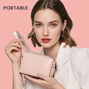 Hatteker Eyebrow Facial Trimmer, 2 in1 Rechargeable Hair Removal and Eyebrow Shaver - Face Lips Body Painless Razor with Built-in LED Light (Green) Gentle Peach Daily Smoother Rose Gold