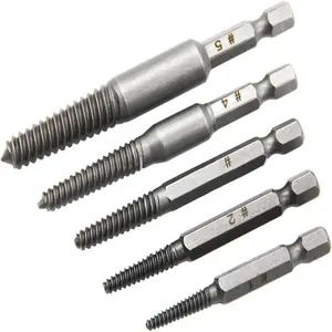 5Pcs Broken Spiral Screw Extractor Set, Damaged BoltsRemoval Tool, Easily Remove Broken Bolts, StrippedScrews, Studs