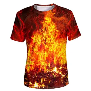 Unisex Realistic Fire Flame 3D Print T-Shirt – Bold Burning Fire Graphic Tee for Men & Women, Perfect for Casual Wear, Festivals, Parties & Outdoor Adventures