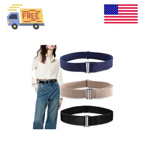 3 Pack No Show Elastic Stretch Belts for Women and Men, Tuck Crop Band