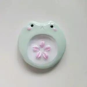 High-Quality Shiny Finish Polymer Clay Frog Fidget Stone for Anxiety Relief